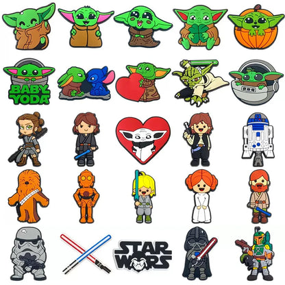 13-55Pcs Hot Toys Star Wars Shoe Charms For Slides Clog Sandals Shoes Decorations Accessories For Christmas Birthday Gifts