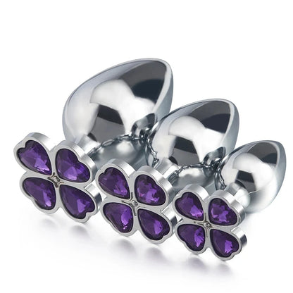 Rose Gold Rainbow Metal Anal Beads Butt Plug Set Colorful Crystal Mini Small Medium Large Anal Plug Jewelry Sex Toy Insert