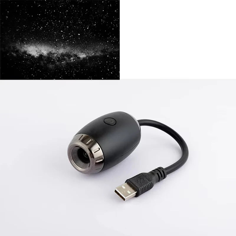 Car Interior Light Roof Star Light USB LED Starry Atmosphere Projector Decoration Night Party Decor Romantic Saturn Galaxy Light