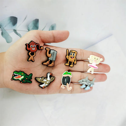13/50pcs Italian Brainrot Funny Animal Shoe Charms Accessories Children Shoe Decorations Fit Wristband Clogs Sandal Kids Gifts