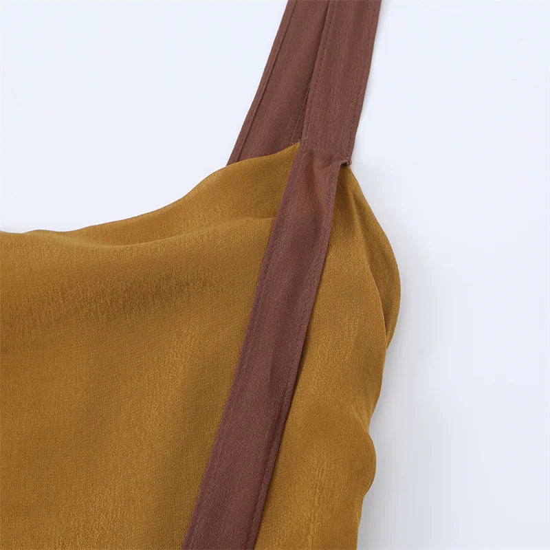 Women's Dress 2026 New Stylish Chiffon Pleated Strap Backless Slimming Sexy Holiday Casual Women's Mid-Length Dress