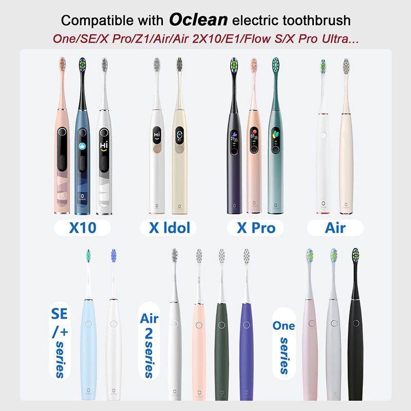 12PCS Vacuum Sealed Packed Replacement Brush Heads for Oclean X PRO/ Z1/ F1/ One/ Air 2 /SE Soft DuPont Deep Cleaning Nozzles