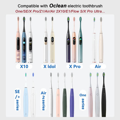 12PCS Vacuum Sealed Packed Replacement Brush Heads for Oclean X PRO/ Z1/ F1/ One/ Air 2 /SE Soft DuPont Deep Cleaning Nozzles