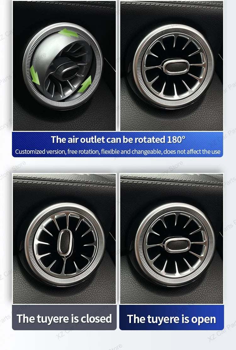 For Mercedes Benz E-Class W213 2016-2021 Led 64 Colors Air Vents AMG E43 E53 3D Rotating Tweeter Speaker Interior Ambient Light