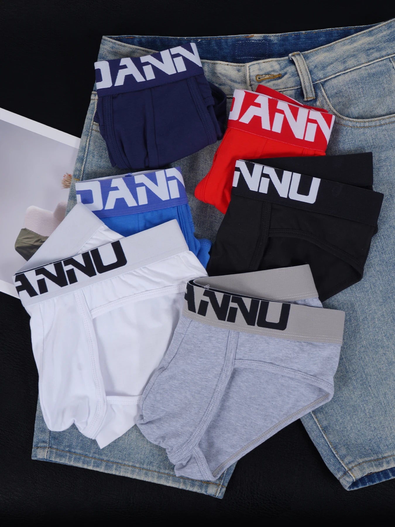6 PCS Men's Cotton Briefs Pouch Design Soft Breathable Daily Casual Underwear