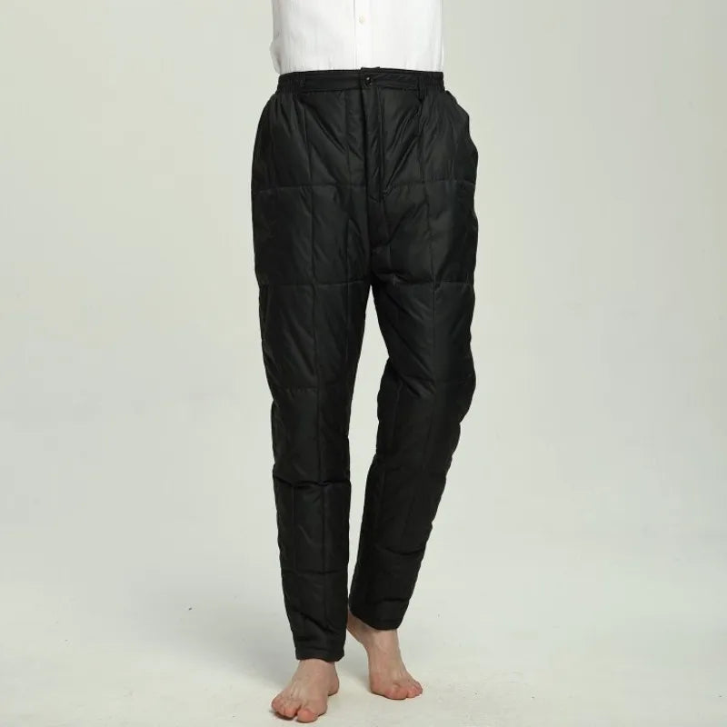 Thiened High Waist down Pants Men's Winter Outerwear Indoor Wear Large Size Warm Cotton Trousers for Middle-Aged And ly