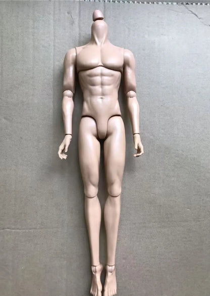 YUNYI Male Doll Body Figure 1/6 Muscle Male Doll Body Toys Multi-Joints Movable Beige Skin Doll Body Collection Doll Toy Parts
