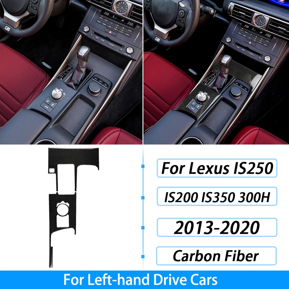For Lexus IS250 IS350 300H 2013-2019 Carbon Fiber Gear Shift Air Outlet CD AC Window Lift Set Car Interior Accessories Sticker