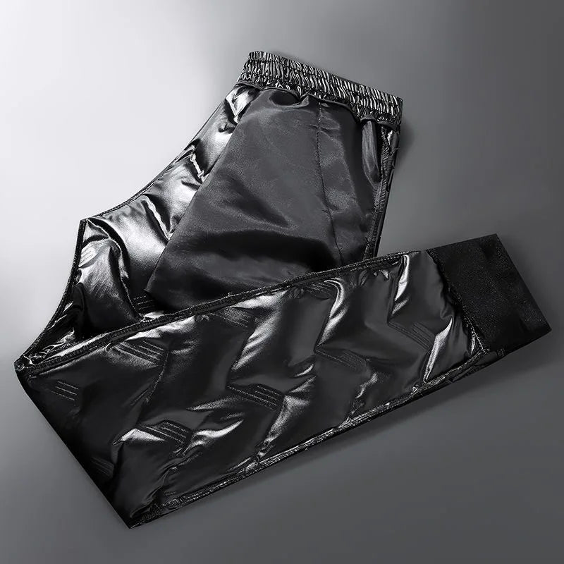 Autumn and Winter New Fashion Trend Solid Color Thickening Warm Down Pants Men's Loose Sports Large Size High Quality Pants