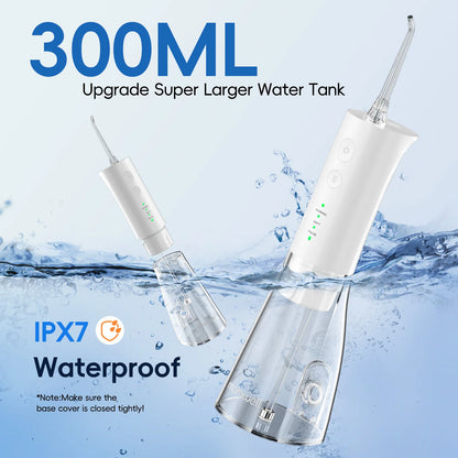 Electric Water Flosser Rechargeable Water Flossers for Teeth Clean Waterproof Flosser Portable Oral Irrigator 300ML Home Travel