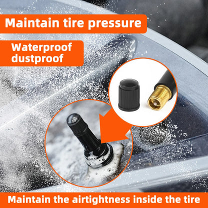 YONGRUN 4/10/50/100PCS Car Tire Valve Stem TR413/TR414 Snap In Tire Valve Stem With Dust Cover Black Rubber Valve Automotive Par