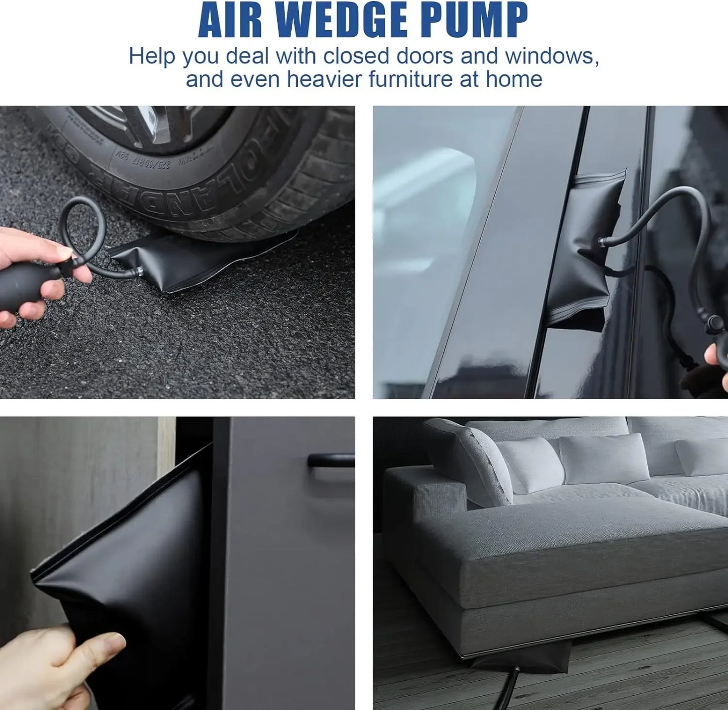EAFC 18PCS/21PCS  Car Window Door Emergency Open Key Lost Lock Out Unlock  Auto Tools Kit Air Wedge Bag Pump Open Unlock Kit