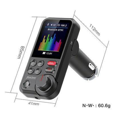 Car Wireless FM Transmitter Radio Adapter Fast Charging Aux QC3.0 Treble Bass Sound Music Bluetooth-compatible Car MP3 Player