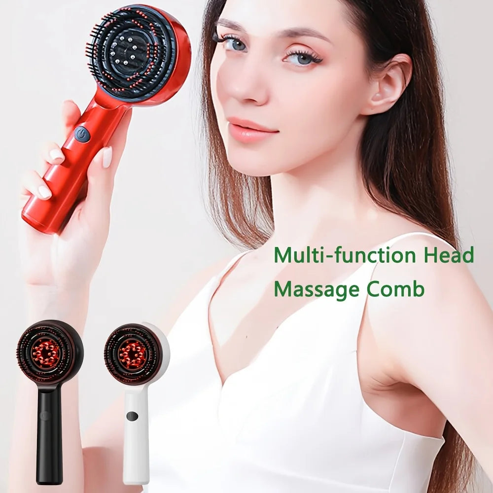 Electric massage comb household red bald skin liquid guide comb micro-current head massager hair brushesbrosse a cheveux