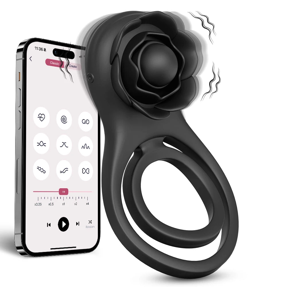 Vibrating Penis Ring Cock Ring for Men Penis Vibrator Scrotum Massager Clit Stimulator Adult Goods Sex Toy for Men and Couples