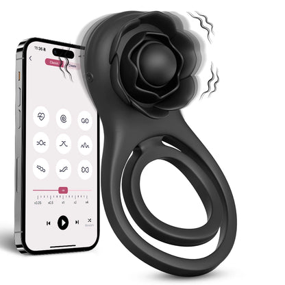 Vibrating Penis Ring Cock Ring for Men Penis Vibrator Scrotum Massager Clit Stimulator Adult Goods Sex Toy for Men and Couples