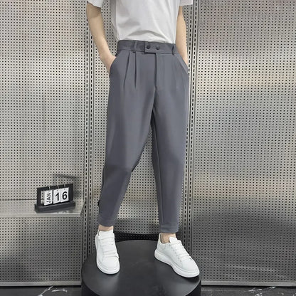 Baggy Trousers for Men Elastic Khaki Man Suits Pants Stretch Spring Clothes Slacks High Quality Fashion Tailoring Summer 2025 Up