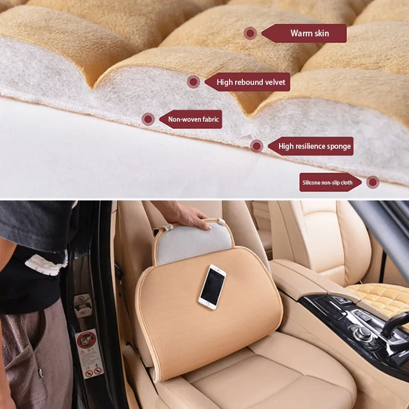 SEAMETAL Winter Car Seat Cover Soft Warm Car Seat Cushion Universal Plush Interior Protector Mat Auto Seats Cover Accessories
