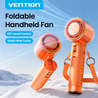 Vention Portable Fold Handheld Fan 13000 PRM 100-Speed Air Conditioner Intelligent power-off protection Outdoor Turbo Fan