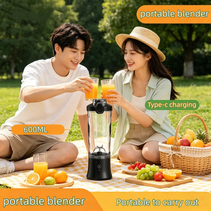 Portable Blender Electric Juicer 600ML Fruit Mixers 4000mAh USB Rechargeable Smoothie Mini Blender Multifunction Juice Maker