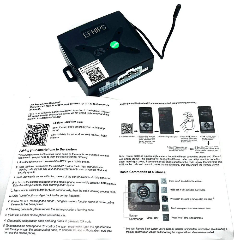 Phone APP Engine Remote Start  Car alarm Push Start-Stop Button To Start Ignition System Central Locking Keyless Entry for car
