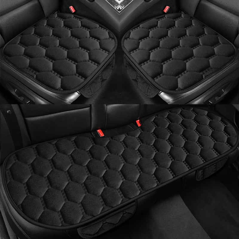 Winter Warm and Thick Velvet Car Seat Cushion Four Seasons Universal Single Seat Small Three piece Plush Warm Five Seat Anti sli