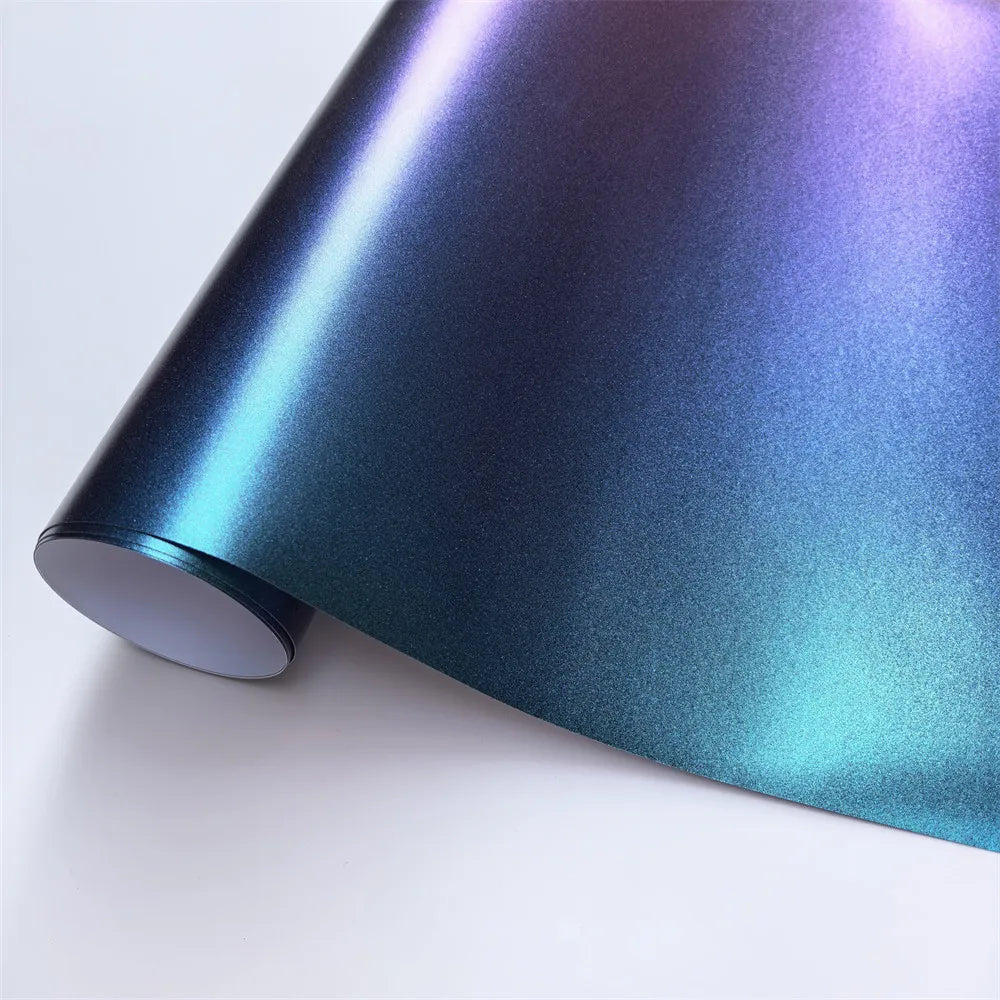 Car Diamond Chameleon Matte Purple Blue Car Vinyl Wrap Film Adhesive Color Change Motorcycle Sticker Accessories
