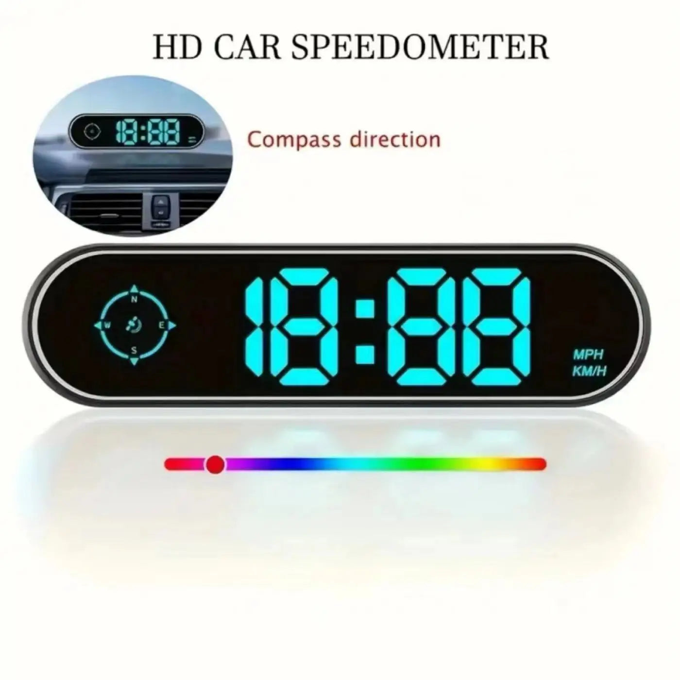 Multicolor Car Hud GPS Speedometer Head Up Display Digital Speed Gauge KMH MPH Switchable for Vehicle Windscreen