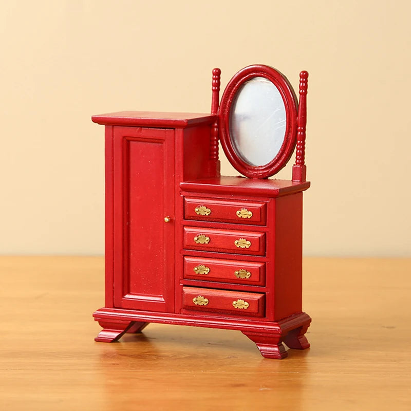 1Pc 1:12 Dollhouse Simulation Wooden Cabinet Display Cupboard Model Dollhouse Miniature Bookcase Furniture Decor Dolls House Toy