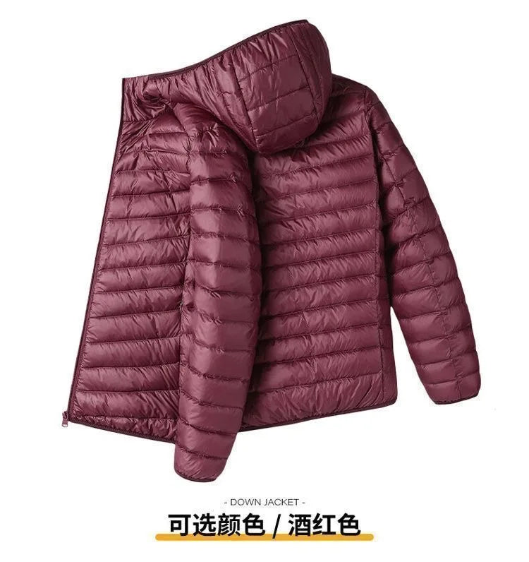 Ultra-Light down Cotton Jacket Men's Spring Fashion Slim Fit Long Sleeve Warm Casual Style Pure Color Youth Popular Clothing