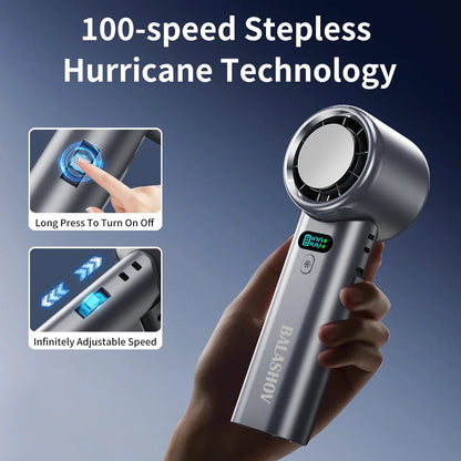 Portable Handheld Fan 5200mAh Ice compress high-speed cooling fan USB Rechargeable mini fan Double Folding Fans Travel Outdoor