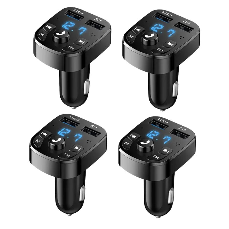 1-10Pcs Car Bluetooth Audio MP3 Player 3.1A Fast Charging Dual USB Car Charger Adapters Bluetooth FM Transmitter Receiver