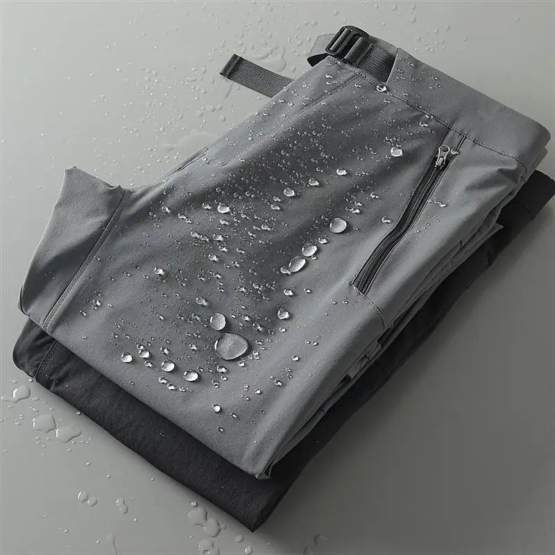 Outdoor Men's Casual Pants Windproof Wear-resistant Autumn Winter Soft  Zipper Pocket Waterproof Straight Leg Casual Pants