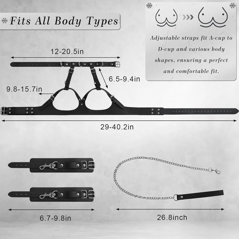 Sex Restraints Bondage BDSM Toys PU Leather Adjustable Waist Strap Adult SM Games Sex Toys for Men Women Sex Bondage Toys