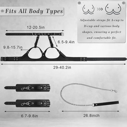 Sex Restraints Bondage BDSM Toys PU Leather Adjustable Waist Strap Adult SM Games Sex Toys for Men Women Sex Bondage Toys