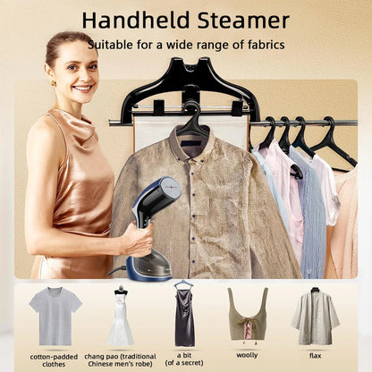 Portable Steam Hanging Iron 1500W Steam Maker Handheld Garment Steamer Overheat protection  Auto off with brush head included