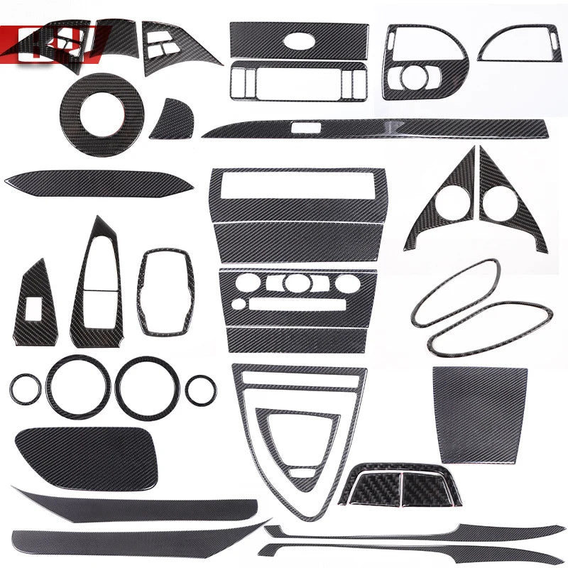 For BMW 6 Series E63 E64 2004-2010 Soft Carbon Fiber Gear Shift Air Outlet Window Lift Panel Dec Car Interior Accessory Sticker