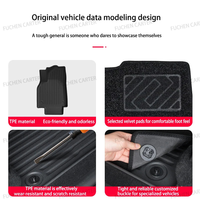 Car Floor Mats for Tesla NEW Model Y Juniper 2025+ Car Four Seasons Waterproof Non-slip Floor Mat TPE Special Car Accessories