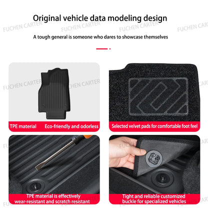 Car Floor Mats for Tesla NEW Model Y Juniper 2025+ Car Four Seasons Waterproof Non-slip Floor Mat TPE Special Car Accessories