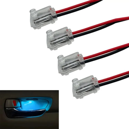 4PCS Car Door Bowl LED Light Red Green Blue White Yellow Ice Blue Pink Concealed Installation Interior Handle Light Accessories