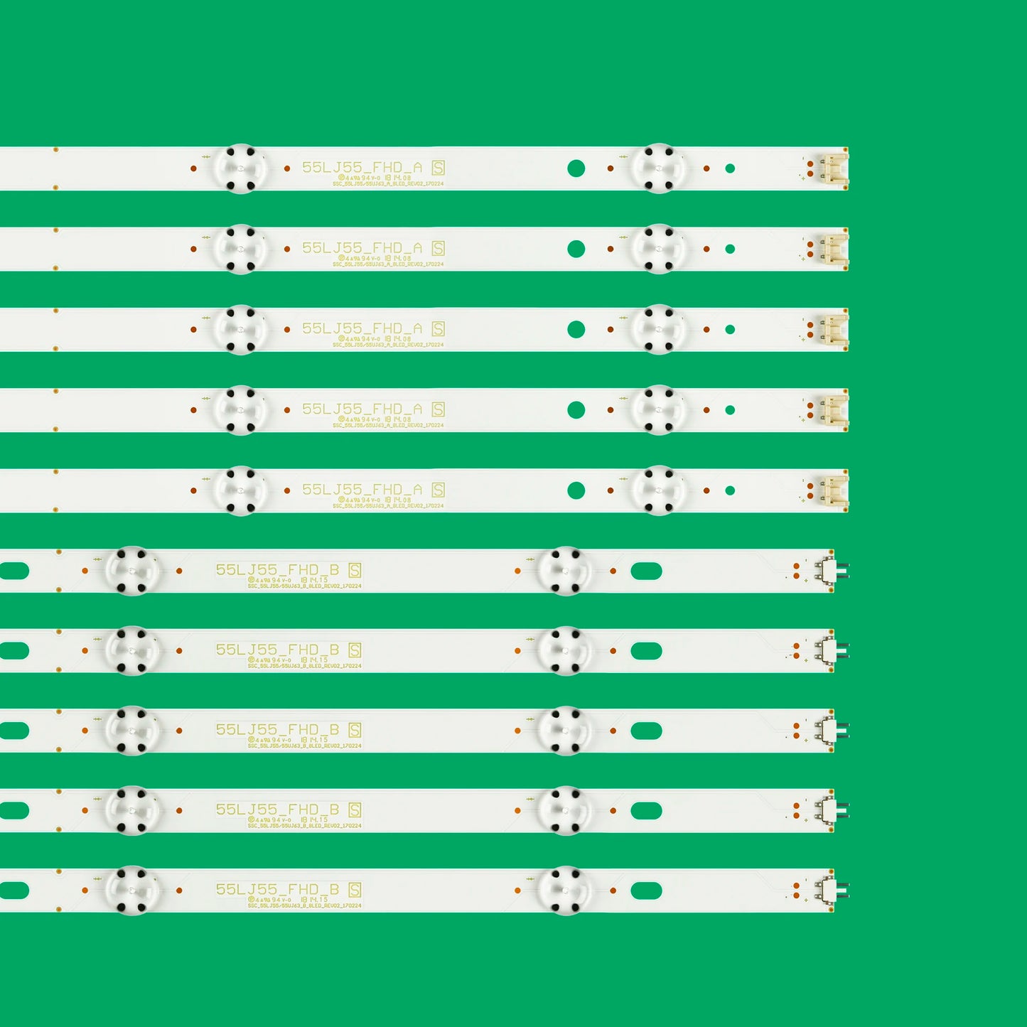 New 10Pcs/Set LED Backlight Strips For 55"TV 55UK6100 55UJ6307 55UJ630Y 55LJ5500 55UJ6560 55UJ6350 55UJ635 55UJ670V 55LJ6105W