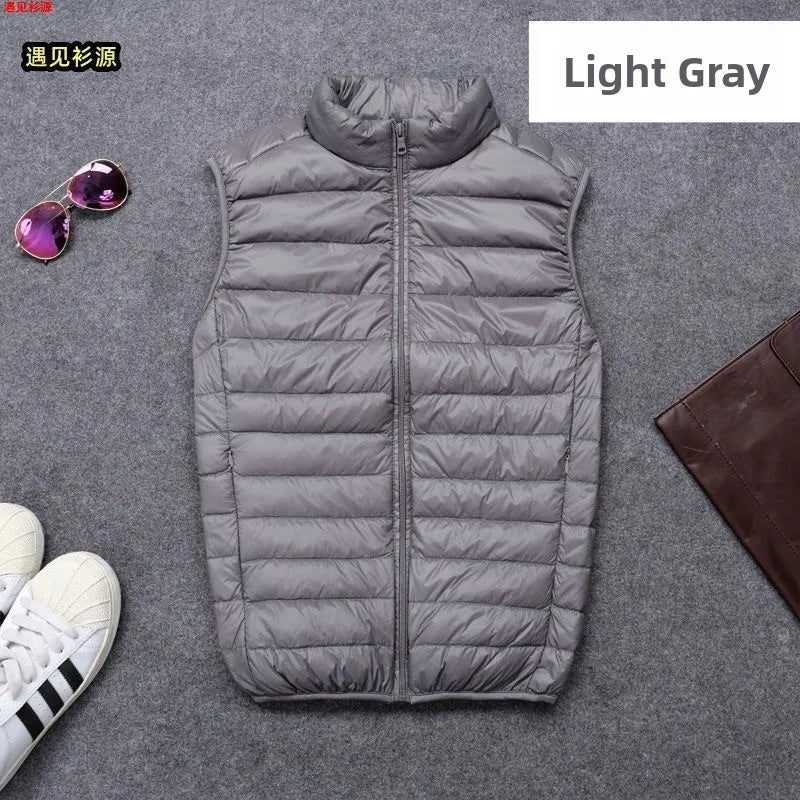 Ultra-Light down Vest Men's Spring Autumn Winter Fashion City Style Standard Fit Youth Daily Wear Couple's Style Vest