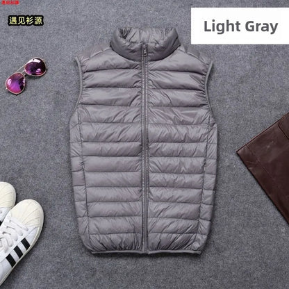 Ultra-Light down Vest Men's Spring Autumn Winter Fashion City Style Standard Fit Youth Daily Wear Couple's Style Vest