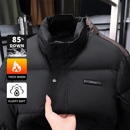 High End Winter New Brand Fashion Warm 85% Duck Down Filled Mens Jacket Casual Designer Feather Windbreaker Puffer Coats