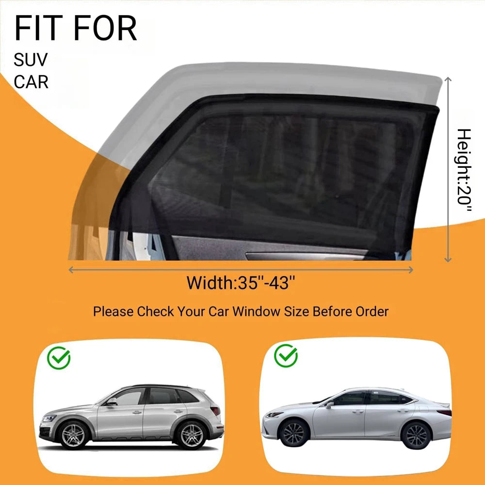 Car Sunshade Curtains Universal Side Window Shades SUV Curtains Protection Repellent Mosquito Mesh Net Sunshade Auto Accessories