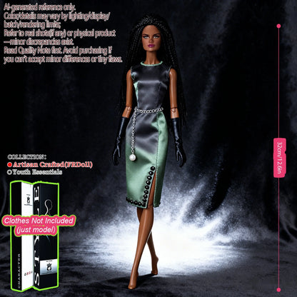 1/6 Scale 12-Joint BJD Doll, Realistic Changeable Makeup, Premium Craft Display (No Clothing)