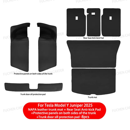 For Tesla Model Y Juniper Trunk Mat Full Coverage Trunk Both Side Guards Seat Backrest Protective Pad Cargo Liner Anti Dirty Mat
