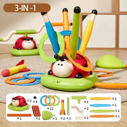 4 Styles Ladybug Multifunction Exercise Machine Ferrule Jump Rocket Launcher Toy Sports Entertainment Game Outdoor Educational