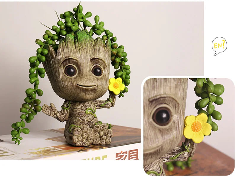 Home Decoration Groot Planter Flower Pots For Indoor Flowers Pot Tree Man Ornaments Anime Figure Statue Art Crafts Kid Men Gifts