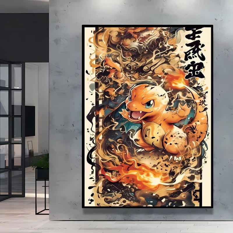 High Quality Pokemon Arcanine Pikachu Wall Painting with Unique Designs and Gorgeous Colors Adding A Touch of Brightness To Wall